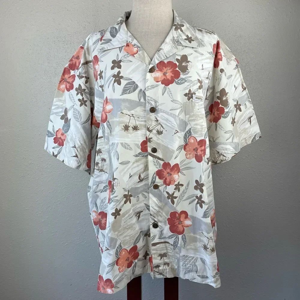 Murf Hawaiian Short Sleeve Button Down Shirt Size XL EUC